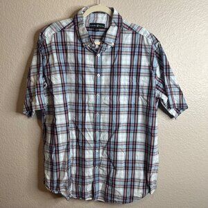 DG-28 Beverly Hills Polo Club Men's 2XLB Plaid Short Sleeve Button-Down *Flawed*